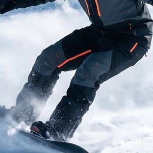 Gash Hao Mens 30x28 Techwear Snowboard Pants Black Orange Hiking Outdoor Ski‎